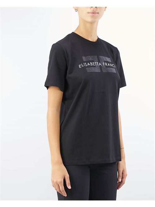 Jersey T-shirt with logo rhinestones Elisabetta Franchi ELISABETTA FRANCHI | T-shirt | MA00346E2110